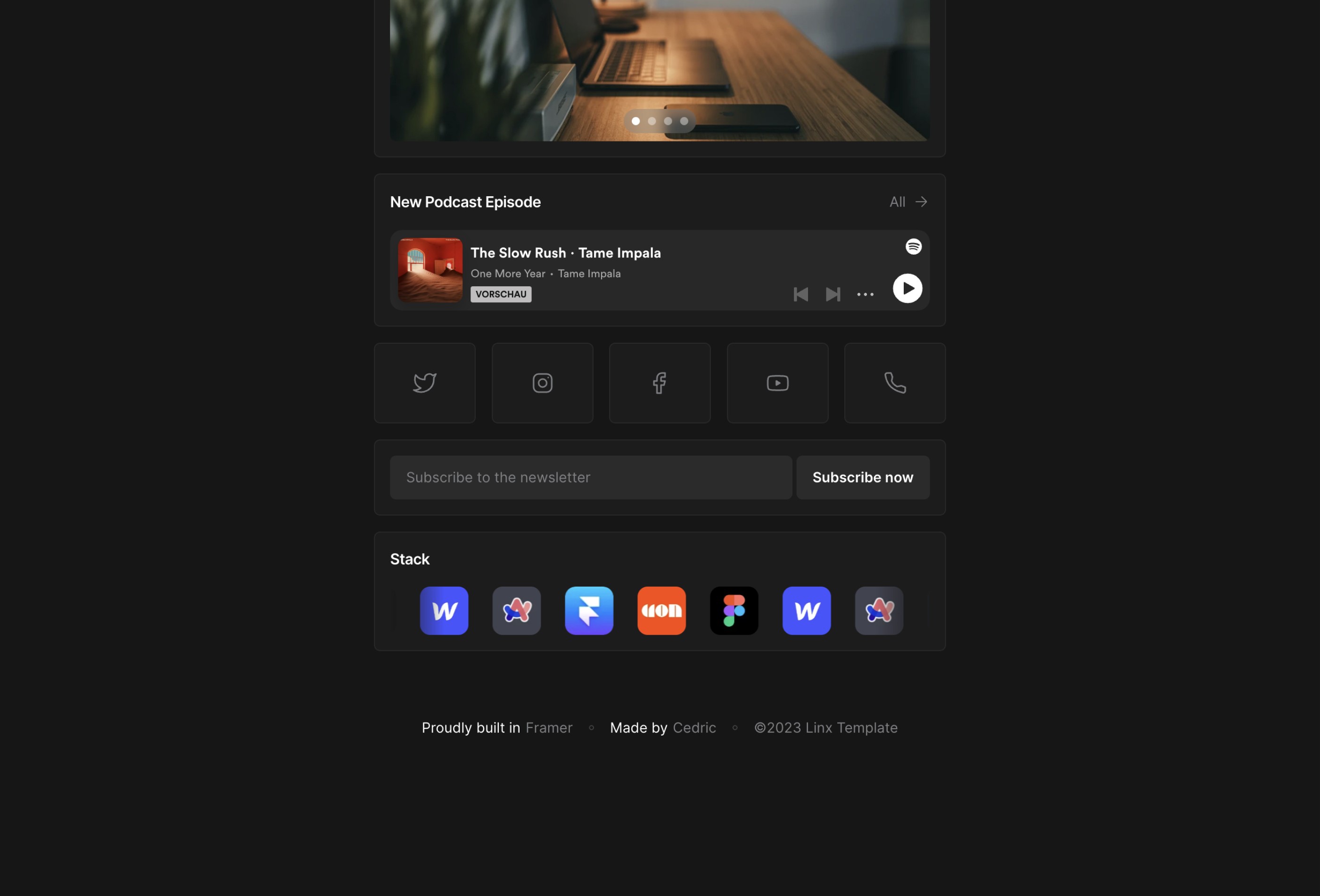 Screenshot 4 for Linx Legacy, a Framer Marketplace template by Cédric.