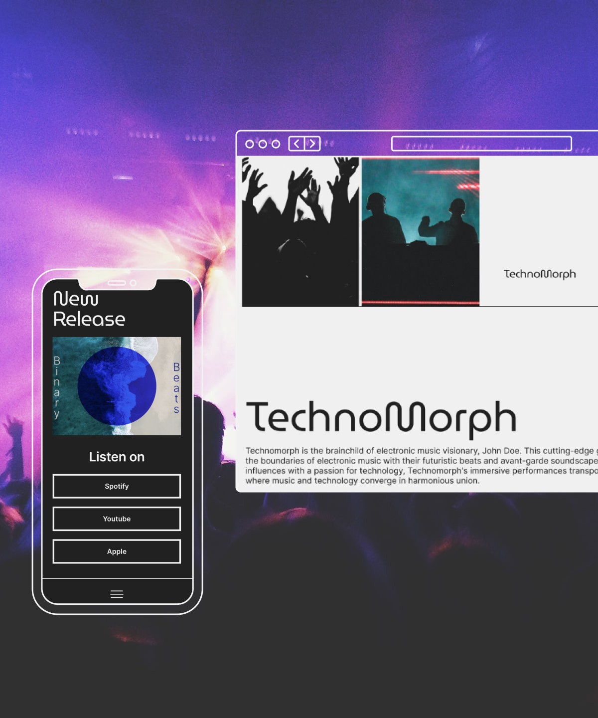 Thumbnail 1 for Technomorph, a Framer Marketplace template by Gizem Onan.