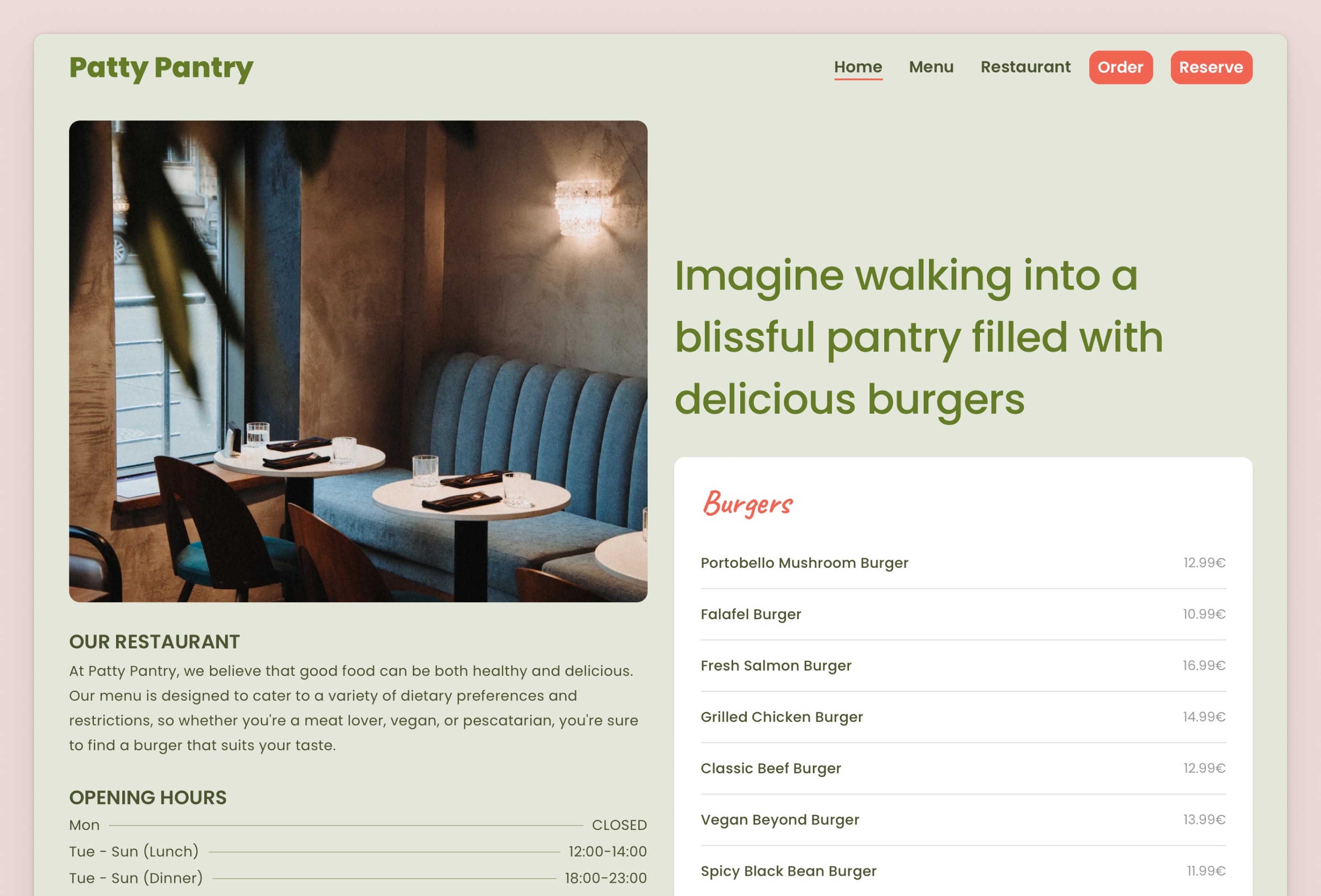 Screenshot 2 for Patty Pantry, a Framer Marketplace template by Ben Breckler.
