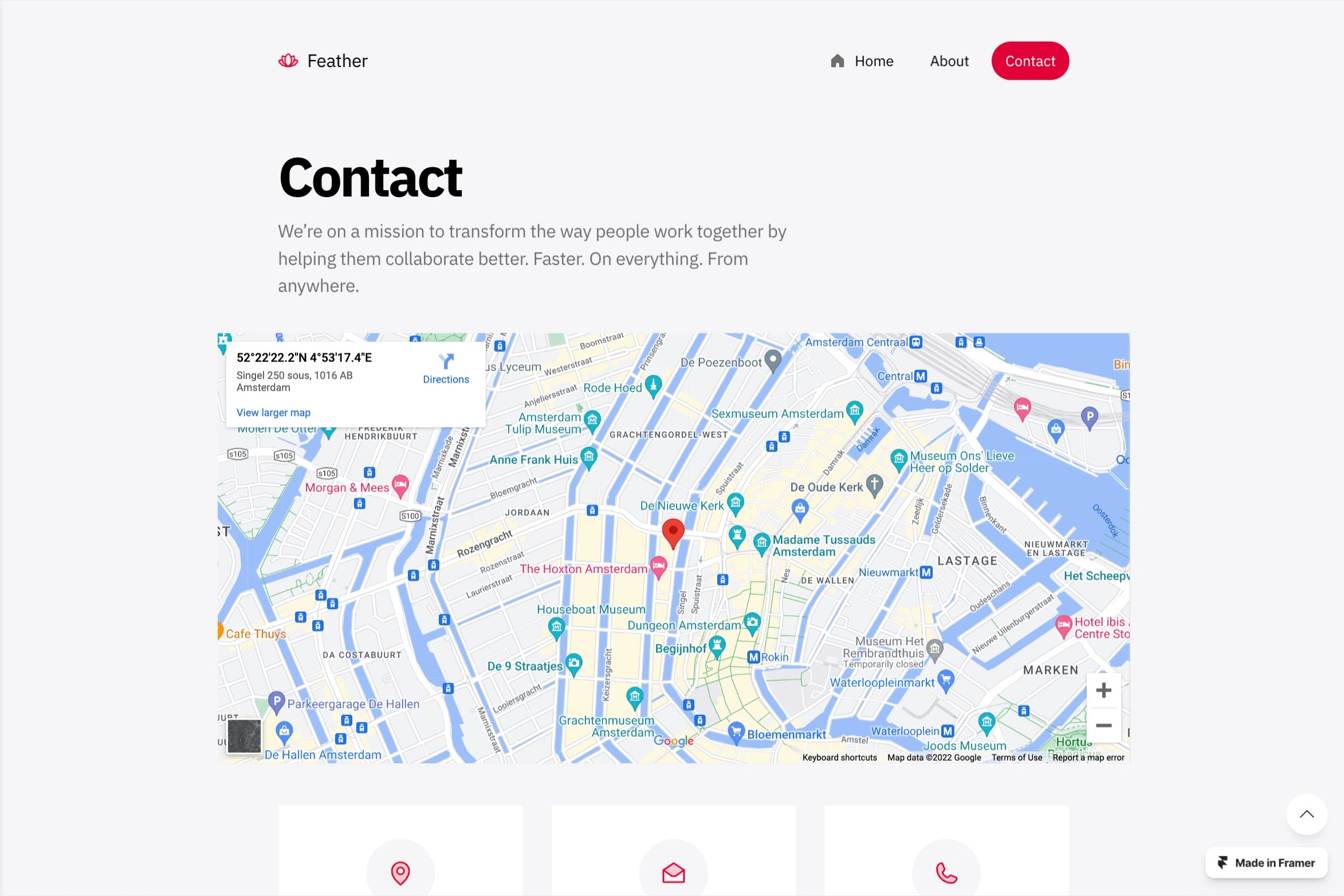 Screenshot 4 for Feather, a Framer Marketplace template by Huseyin Emanet.