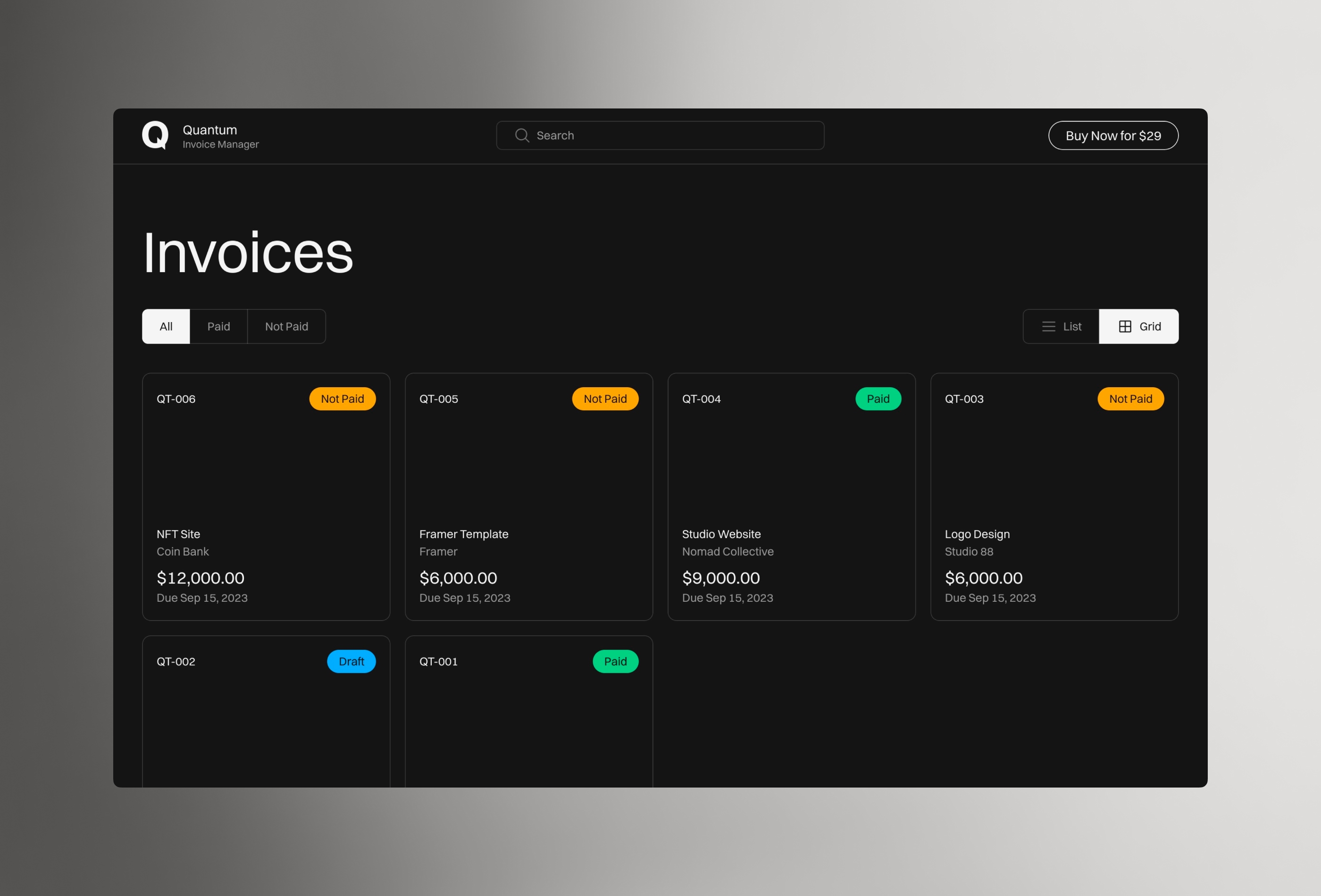 Screenshot 3 for Quantum, a Framer Marketplace template by Paul Lapkin.