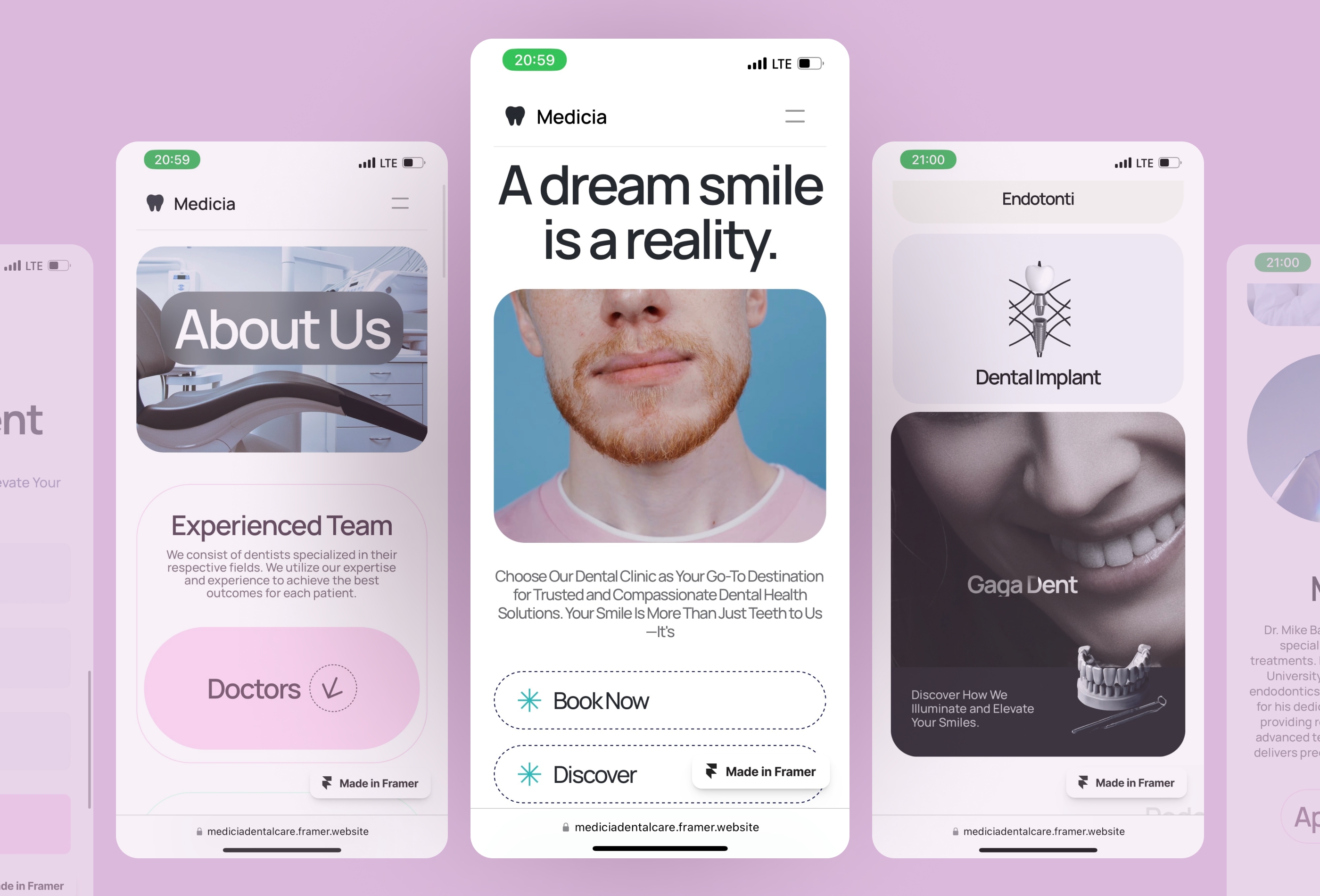 Screenshot 2 for Medicia, a Framer Marketplace template by Oğuz Bülbül.