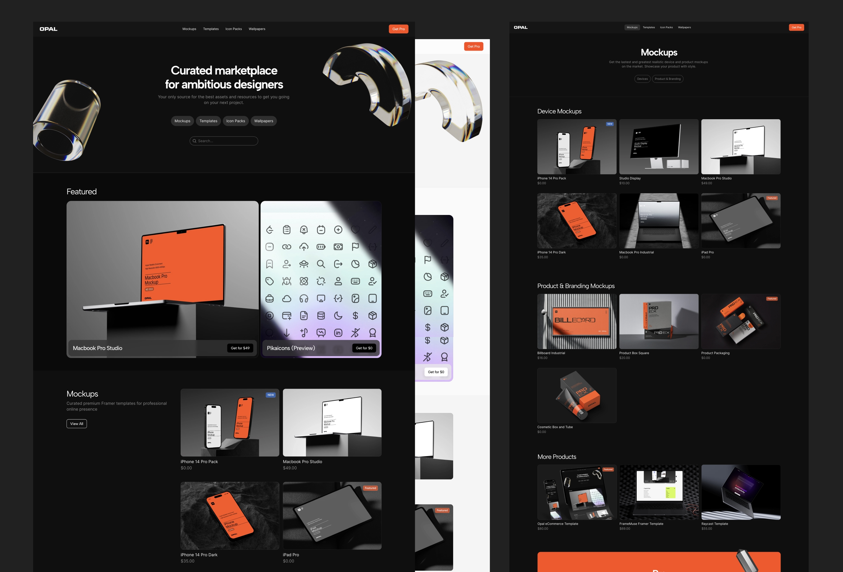 Screenshot 2 for Opal, a Framer Marketplace template by Fabian Albert.
