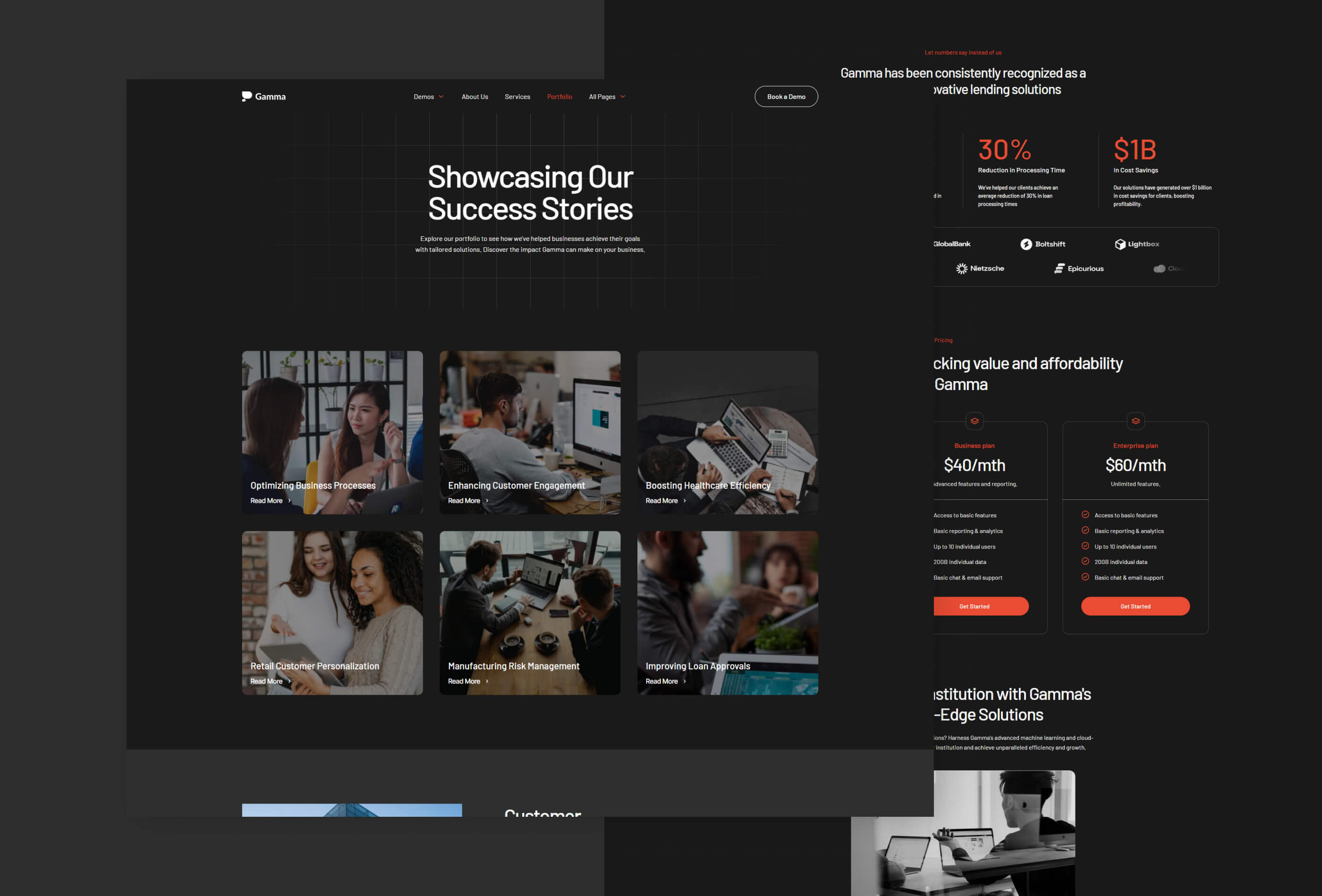 Screenshot 4 for Gamma, a Framer Marketplace template by fourtwelve.