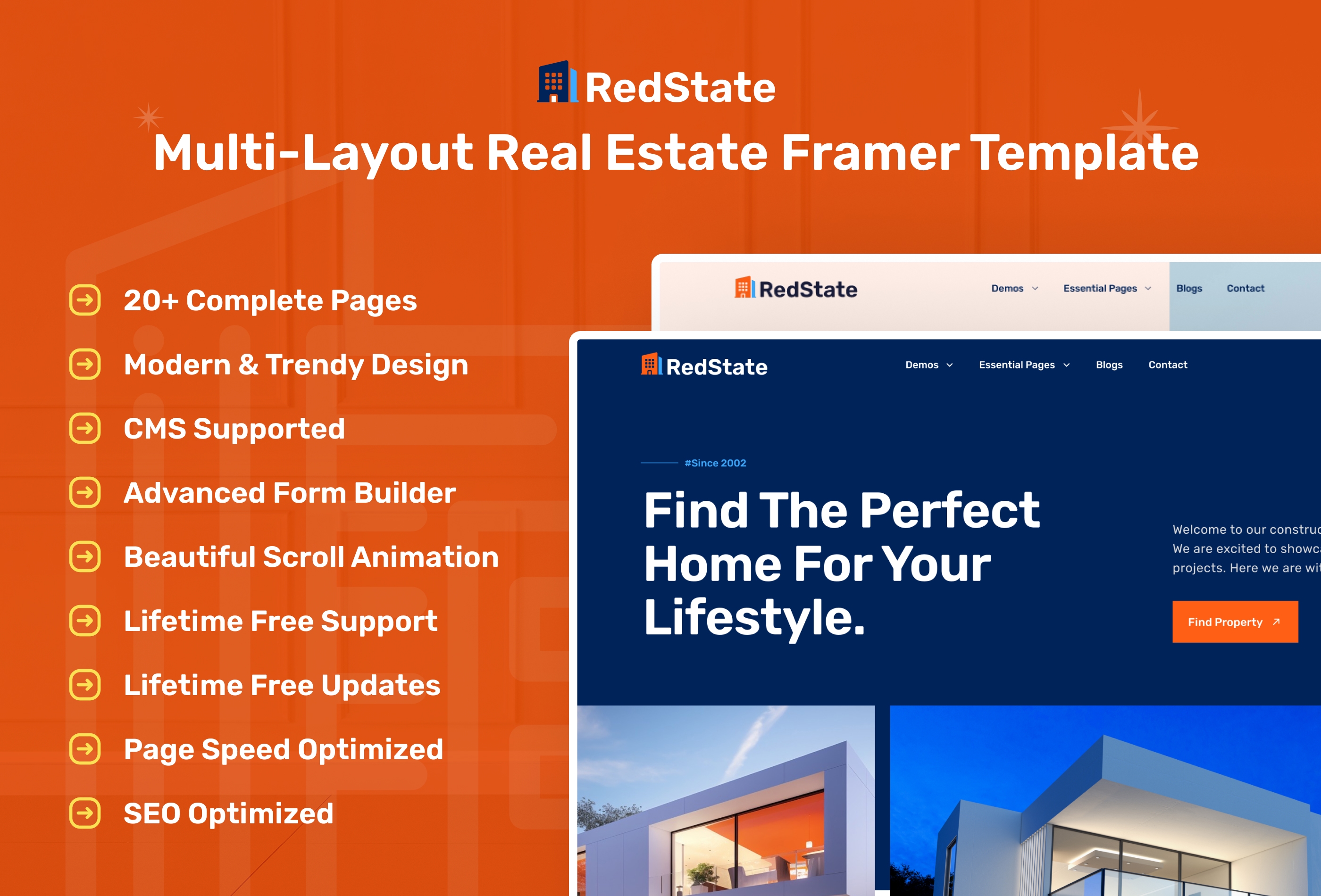 Screenshot 2 for RedState, a Framer Marketplace template by FramerDevs.