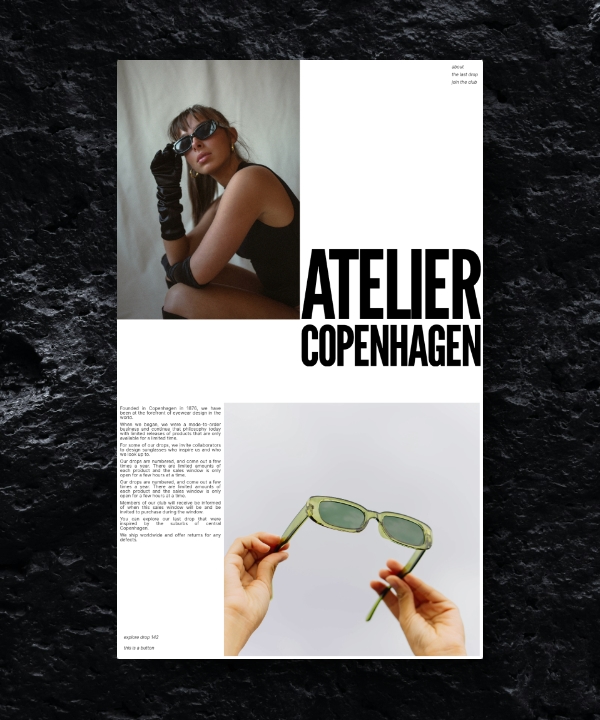 Screenshot 1 for Atelier, a Framer Marketplace template by luca.