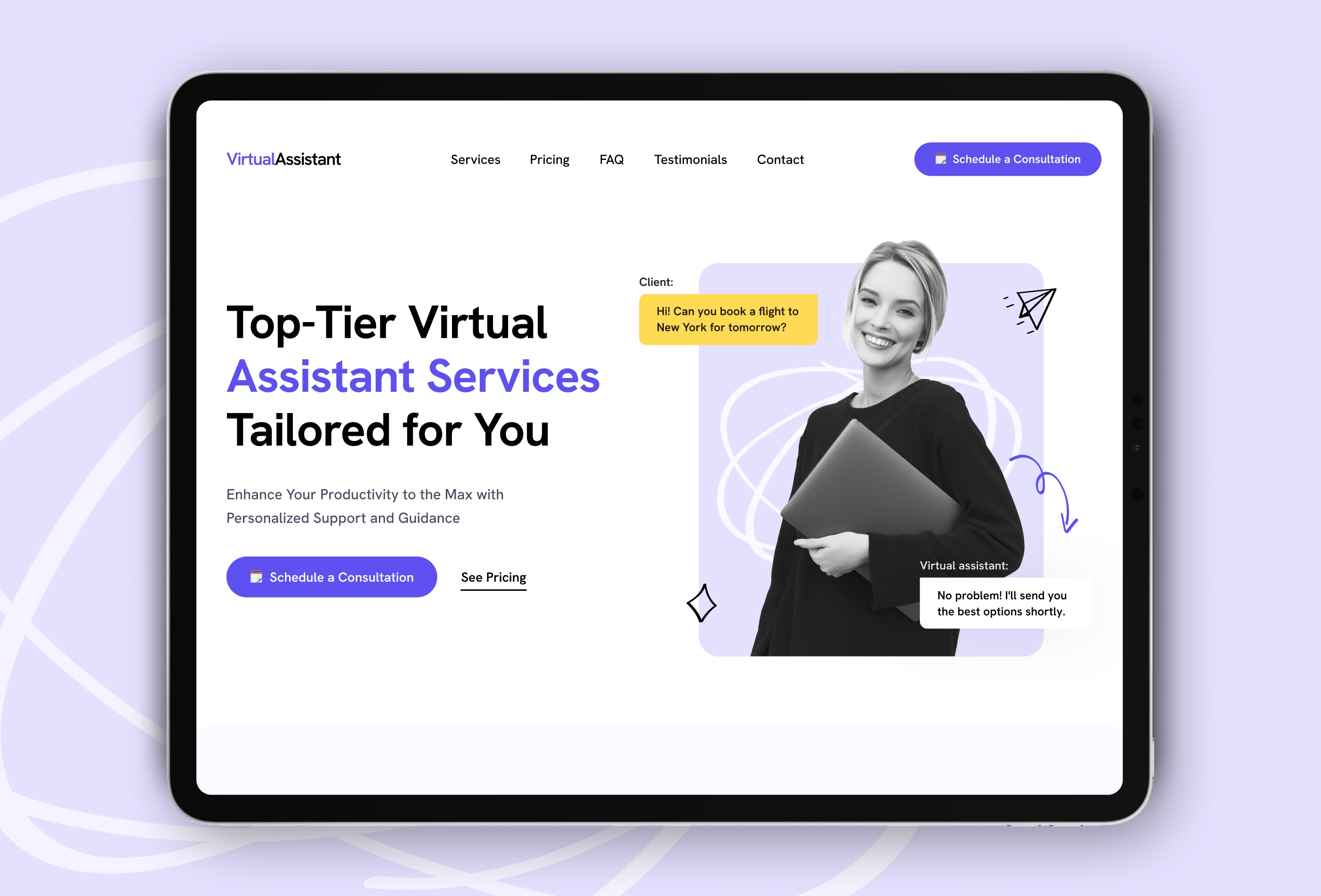 Thumbnail 2 for Virtual Assistant, a Framer Marketplace template by bujadesign.