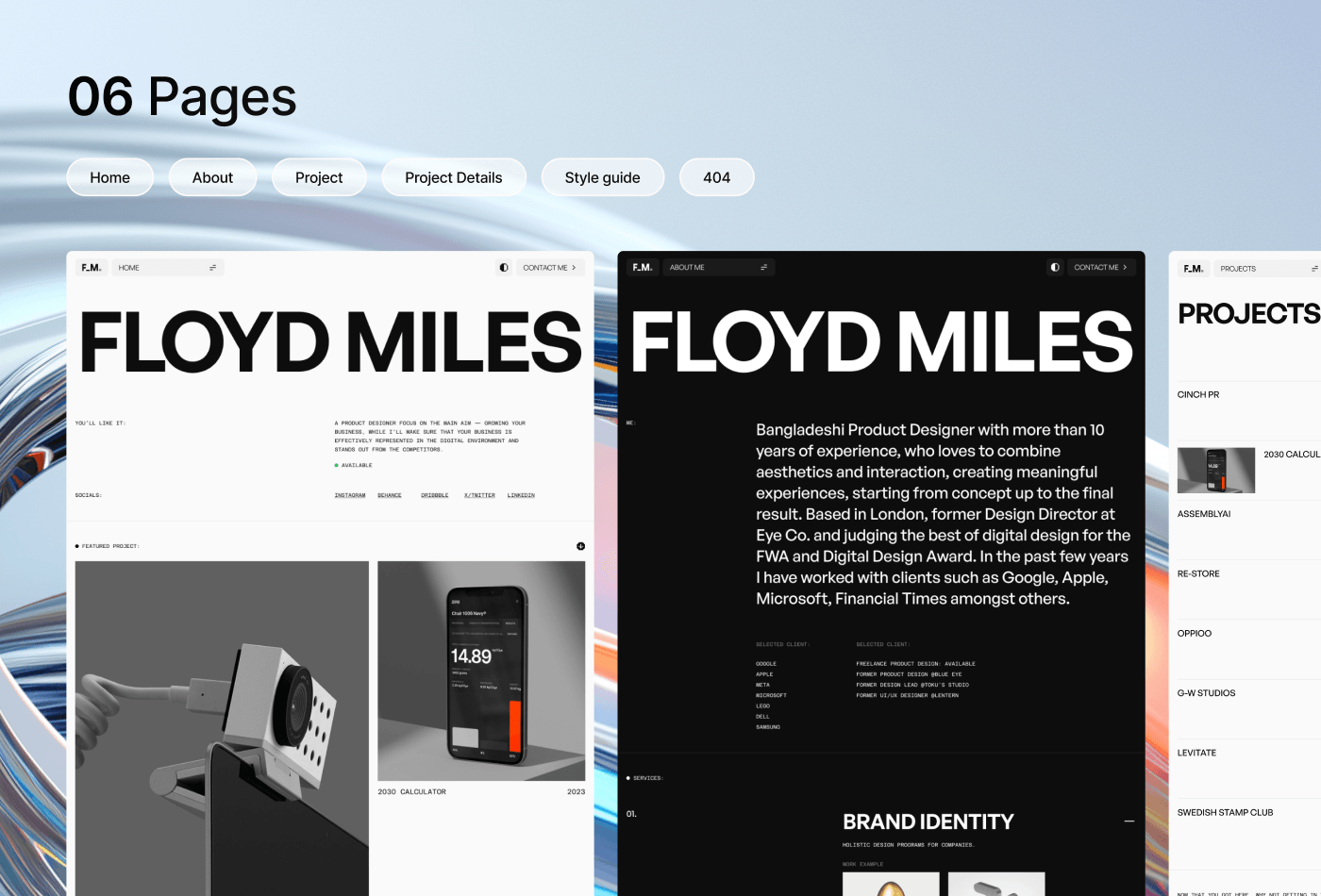 Screenshot 2 for FloyedMiles, a Framer Marketplace template by Grabui Library.