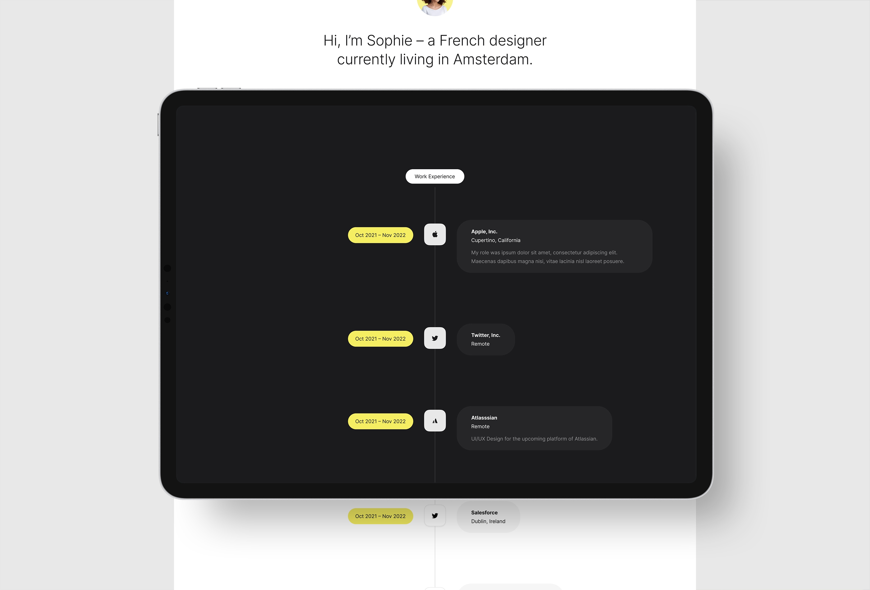 Screenshot 3 for Solide CV, a Framer Marketplace template by Art4web.