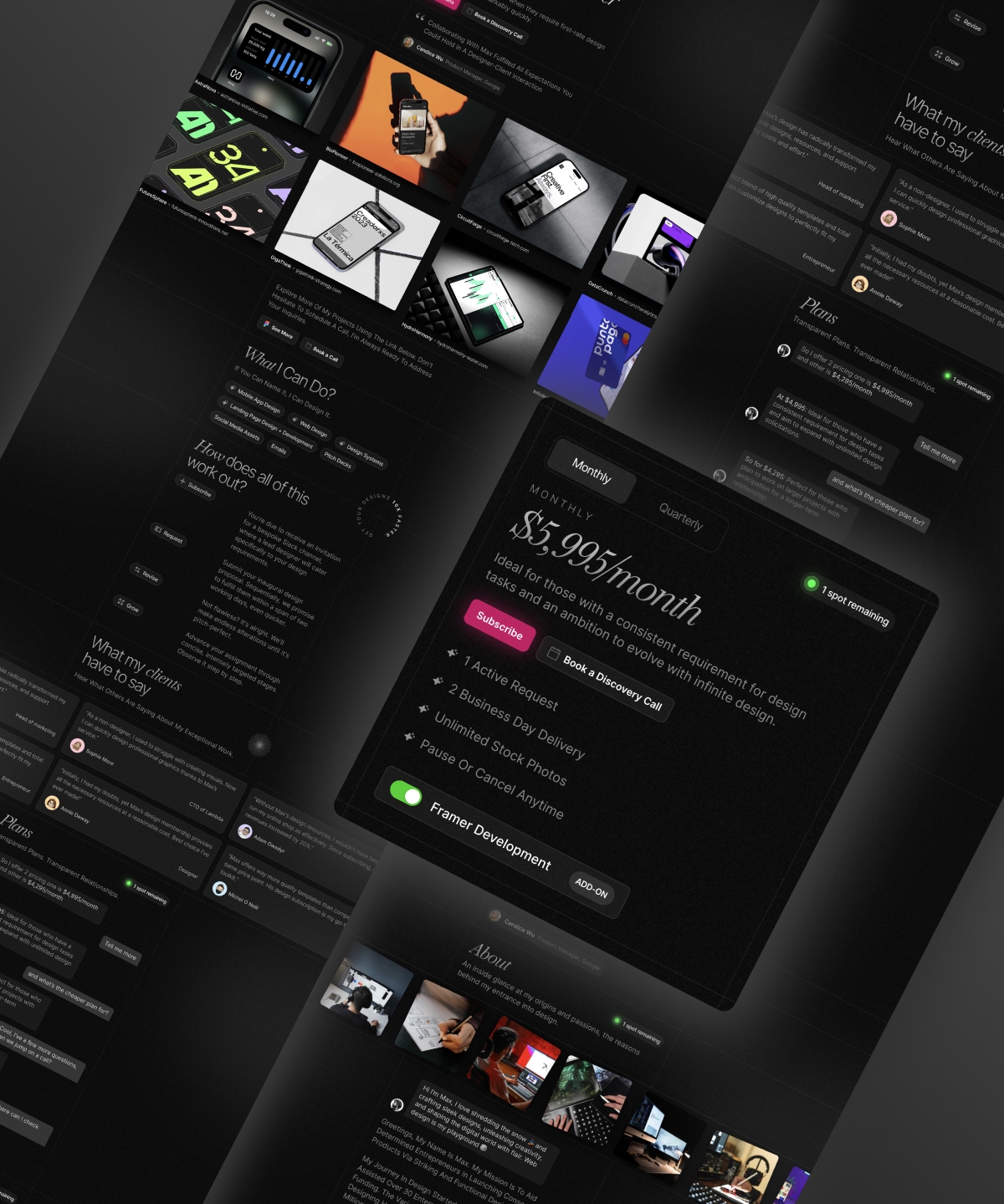 Screenshot 1 for Unlimited , a Framer Marketplace template by Vedant Jamwal.