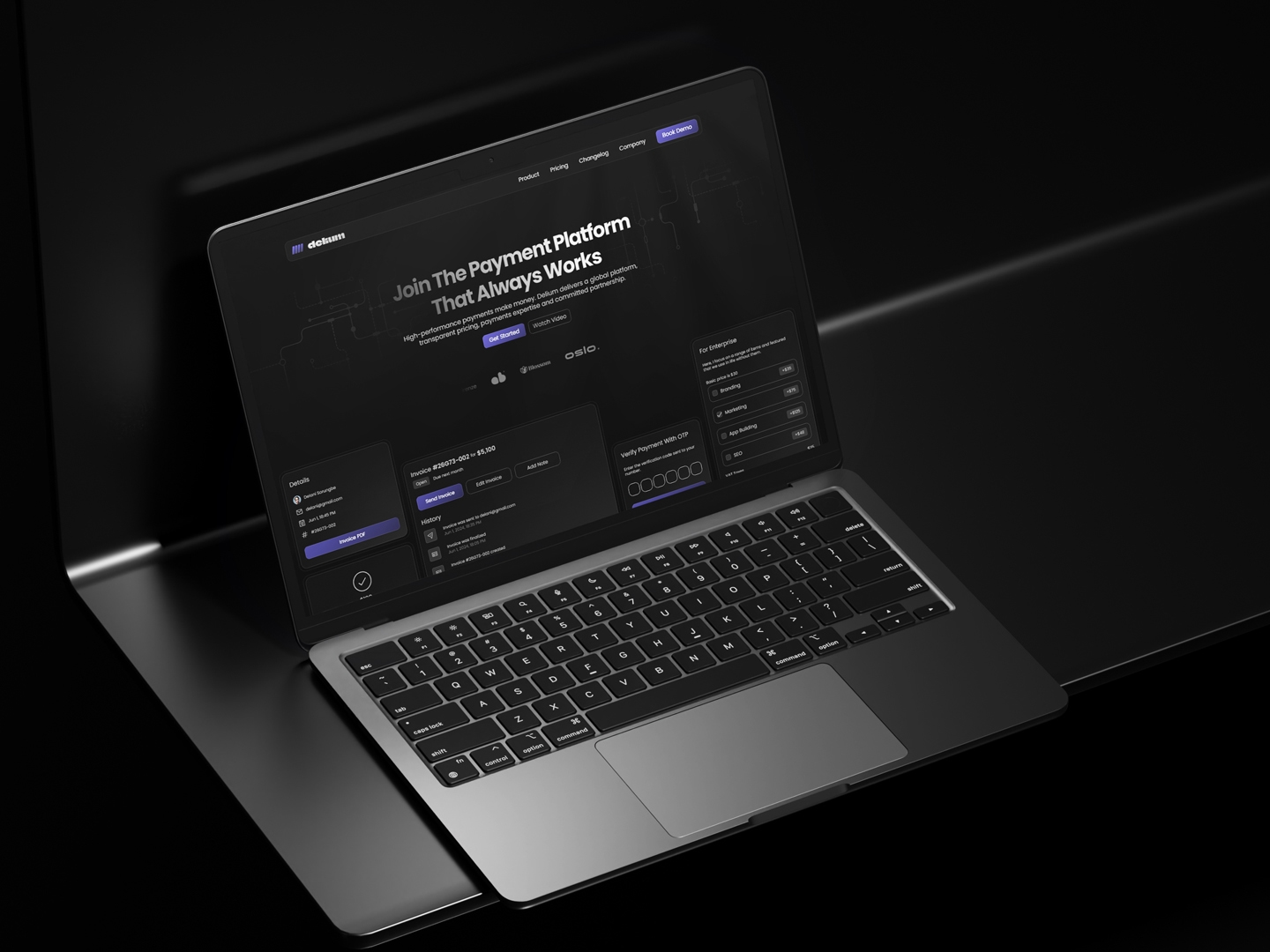 Screenshot 3 for Delium , a Framer Marketplace template by Delani.pro.