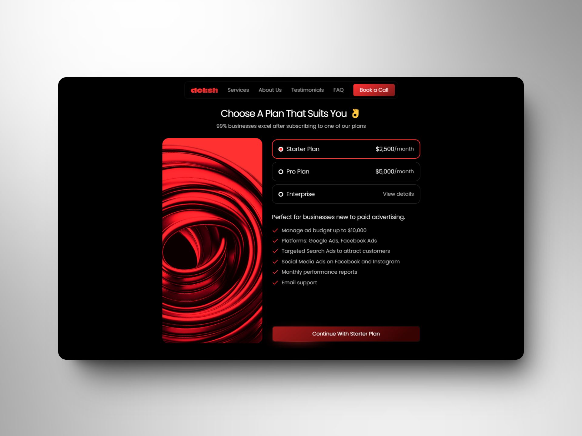 Screenshot 3 for Delish, a Framer Marketplace template by Delani.pro.