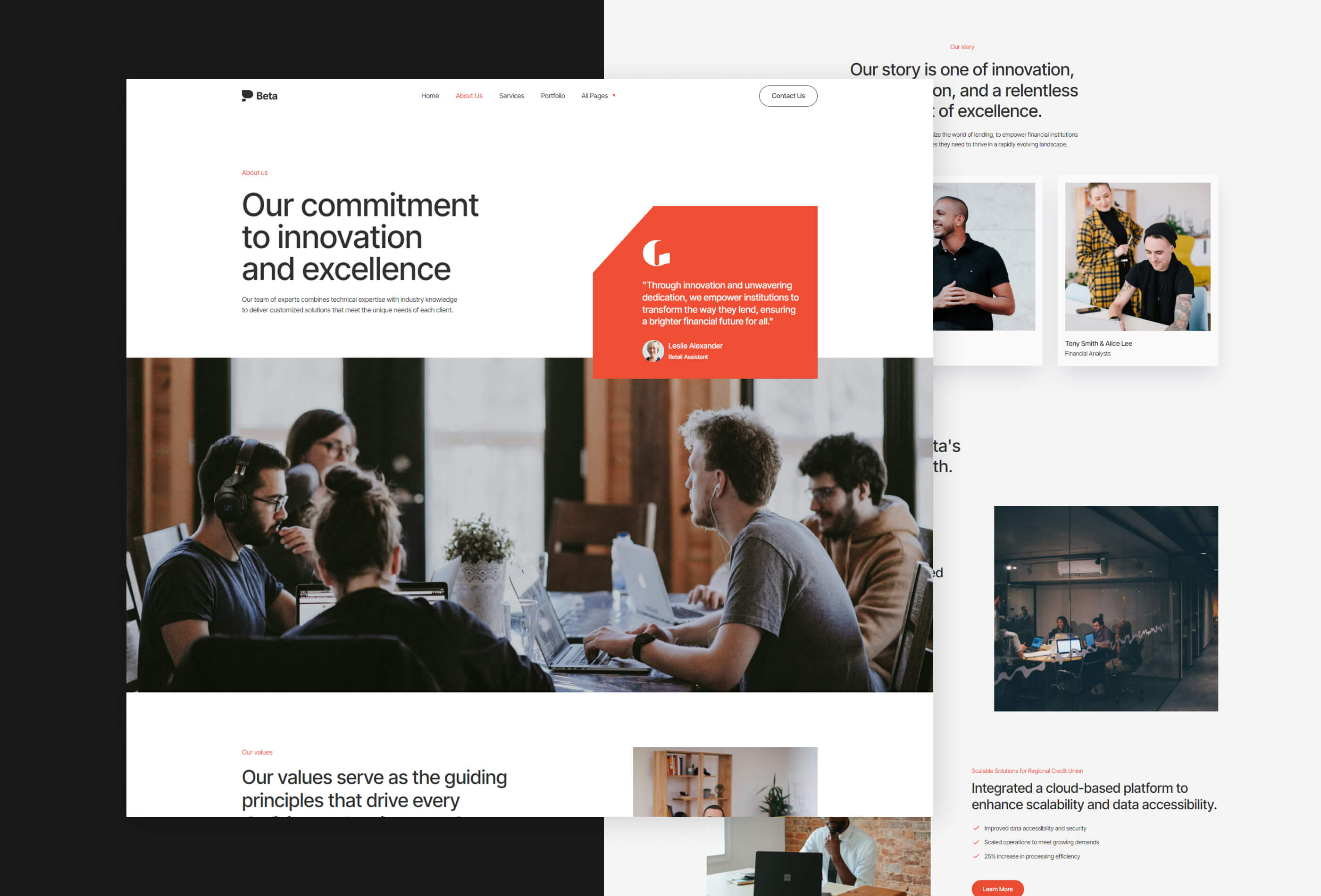 Screenshot 2 for Beta, a Framer Marketplace template by fourtwelve.