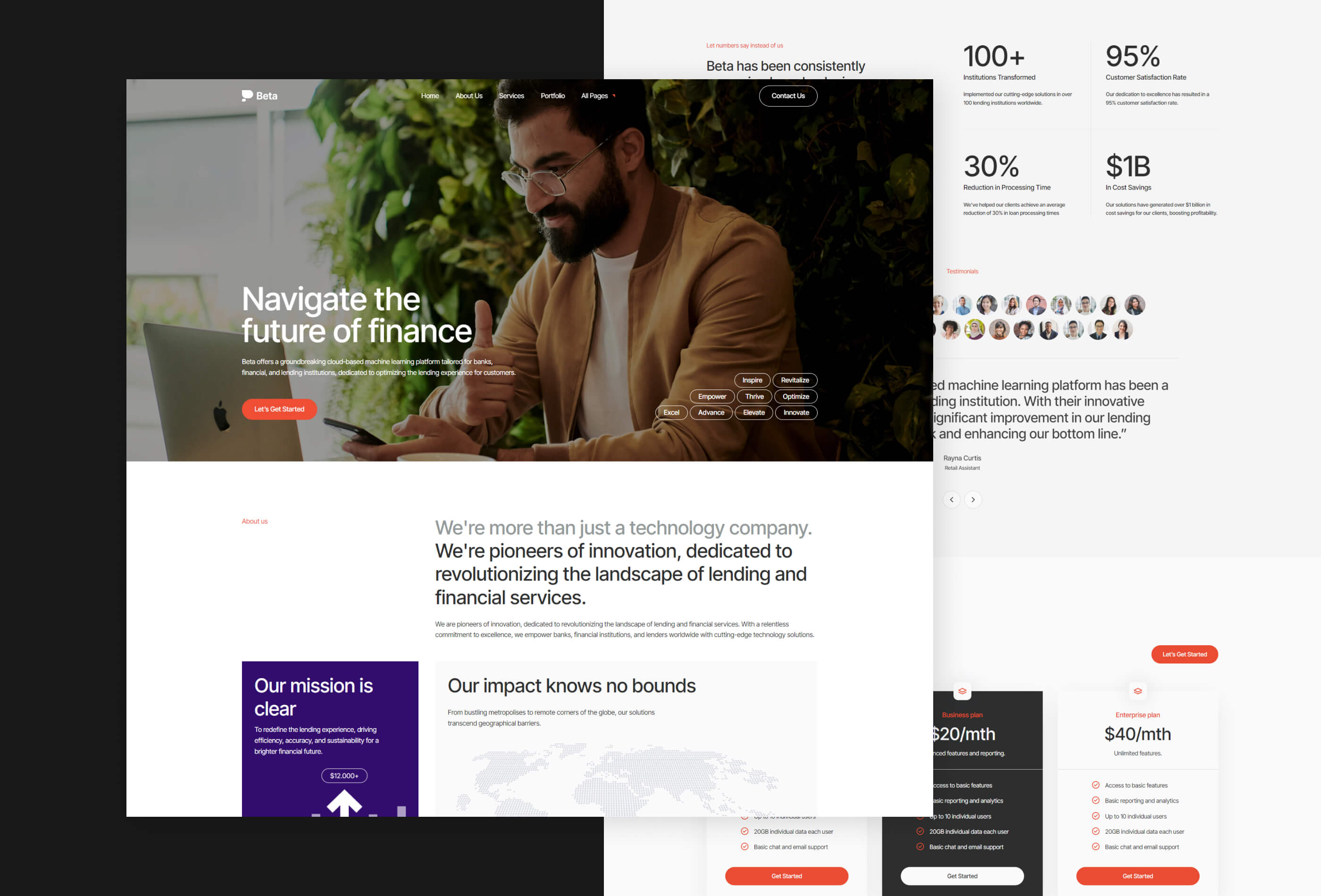 Screenshot 3 for Beta, a Framer Marketplace template by fourtwelve.