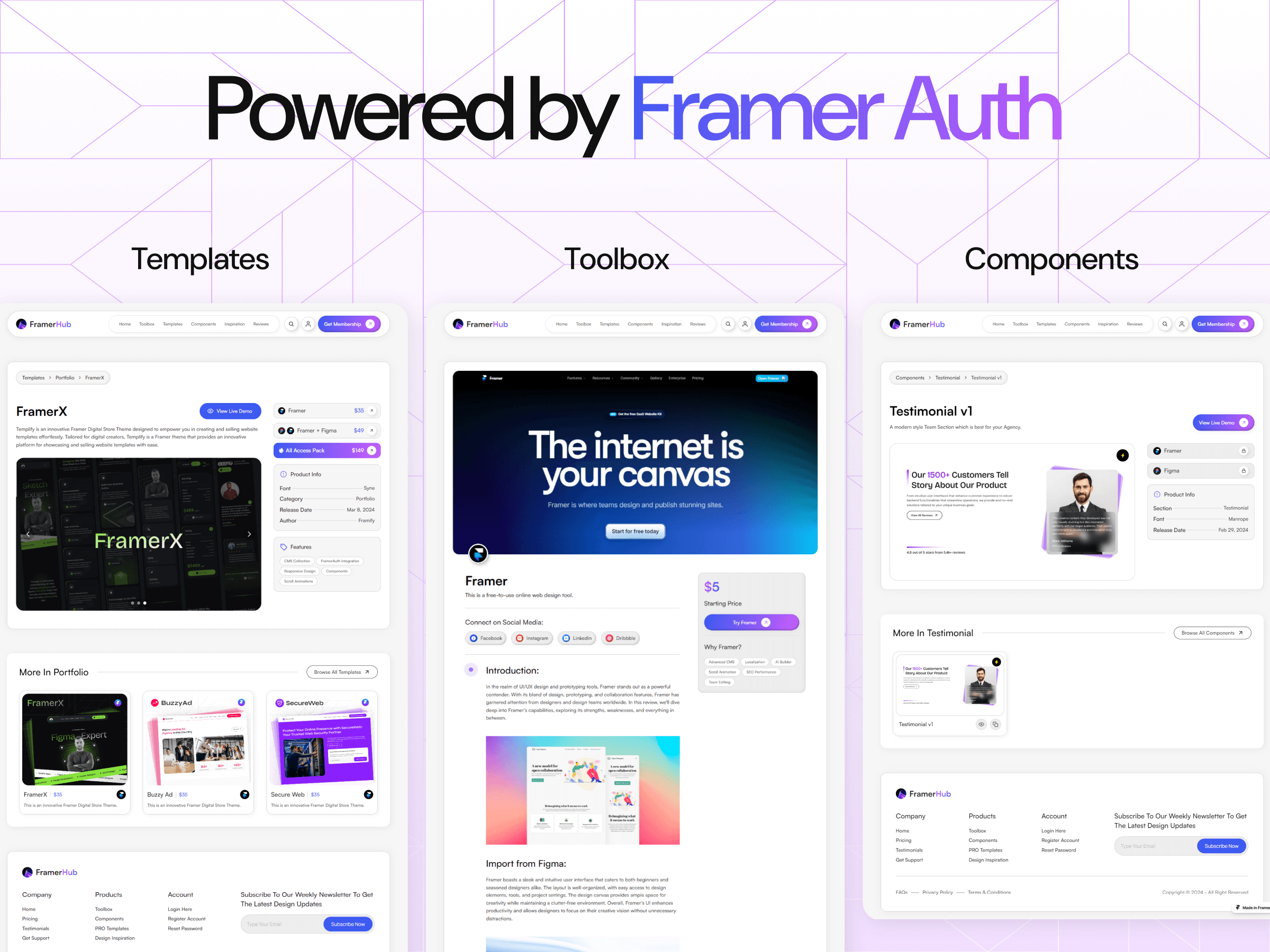 Screenshot 3 for FramerHub, a Framer Marketplace template by Muhammad Talha.