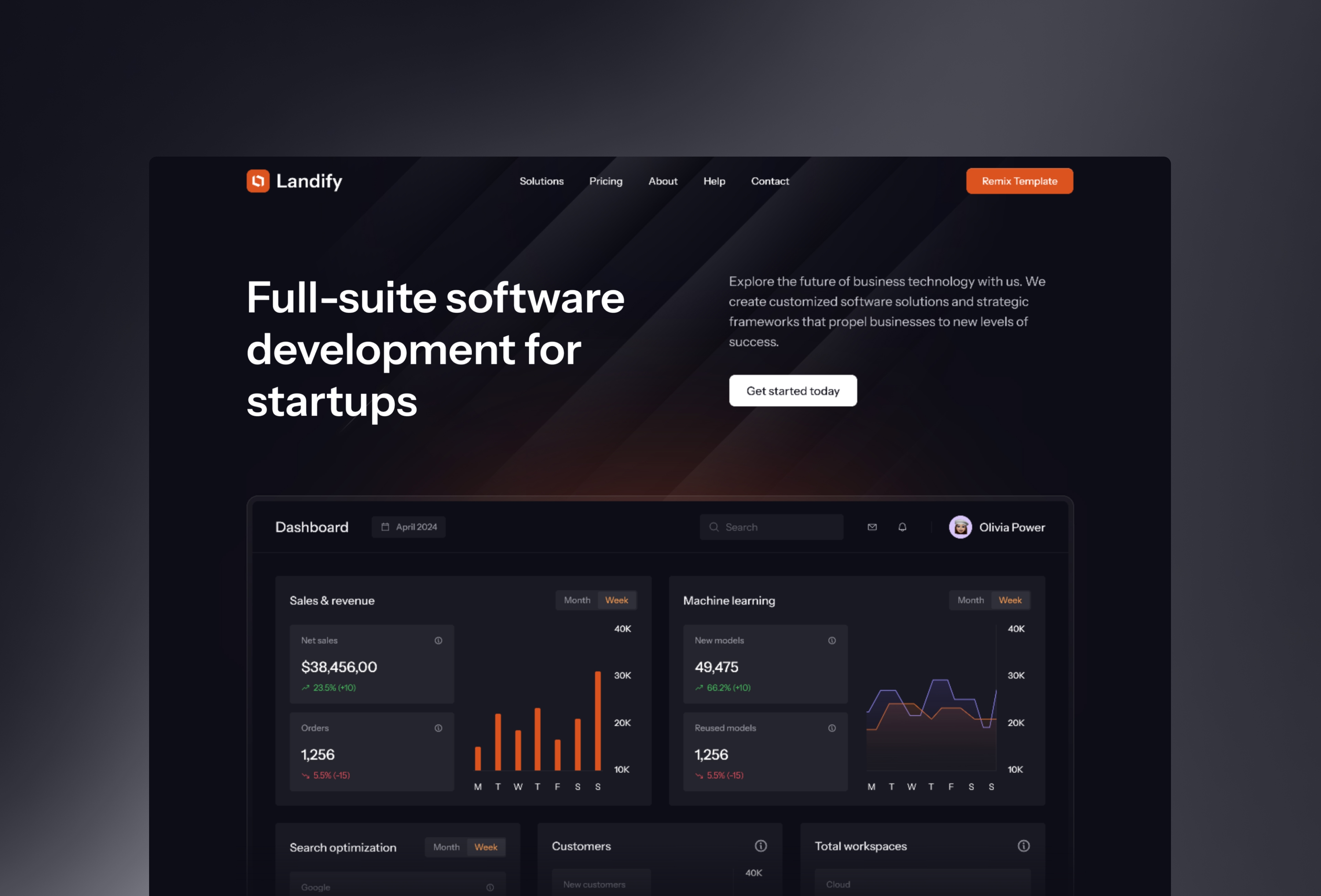 Screenshot 1 for Startify , a Framer Marketplace template by Dmytri Ivanov.