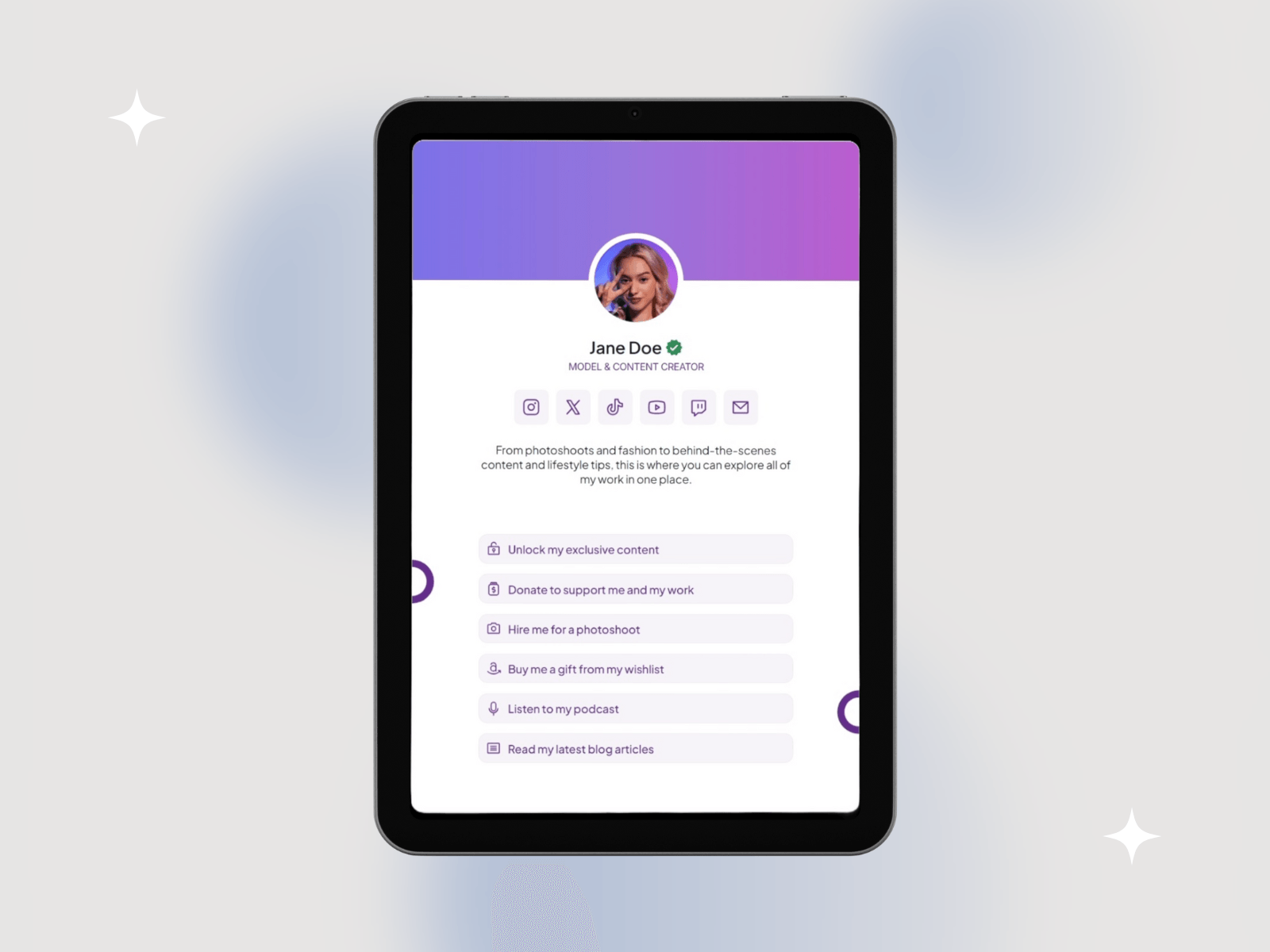 Screenshot 4 for LinkSpark, a Framer Marketplace template by Radu.