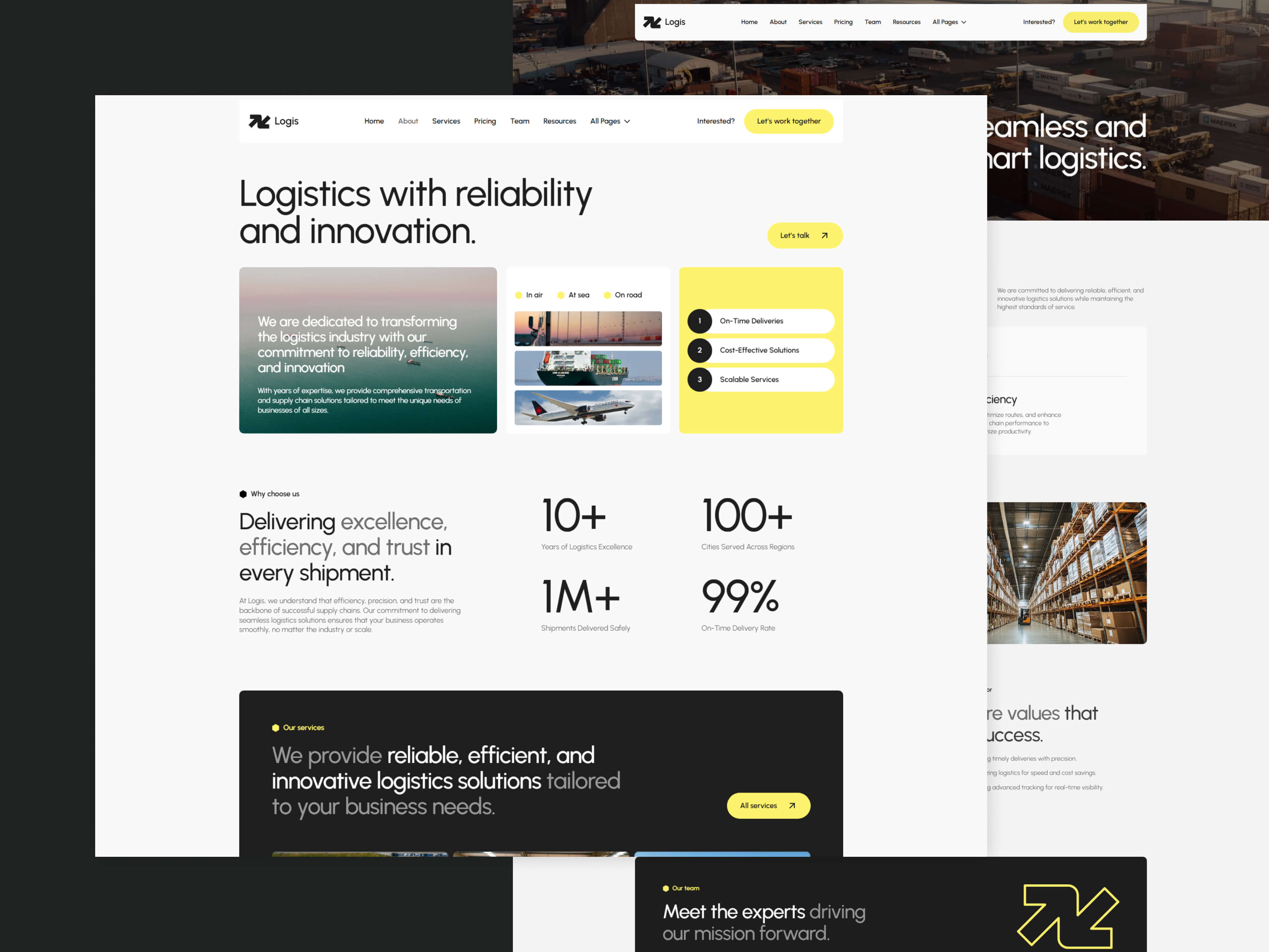Screenshot 3 for Logis, a Framer Marketplace template by fourtwelve.