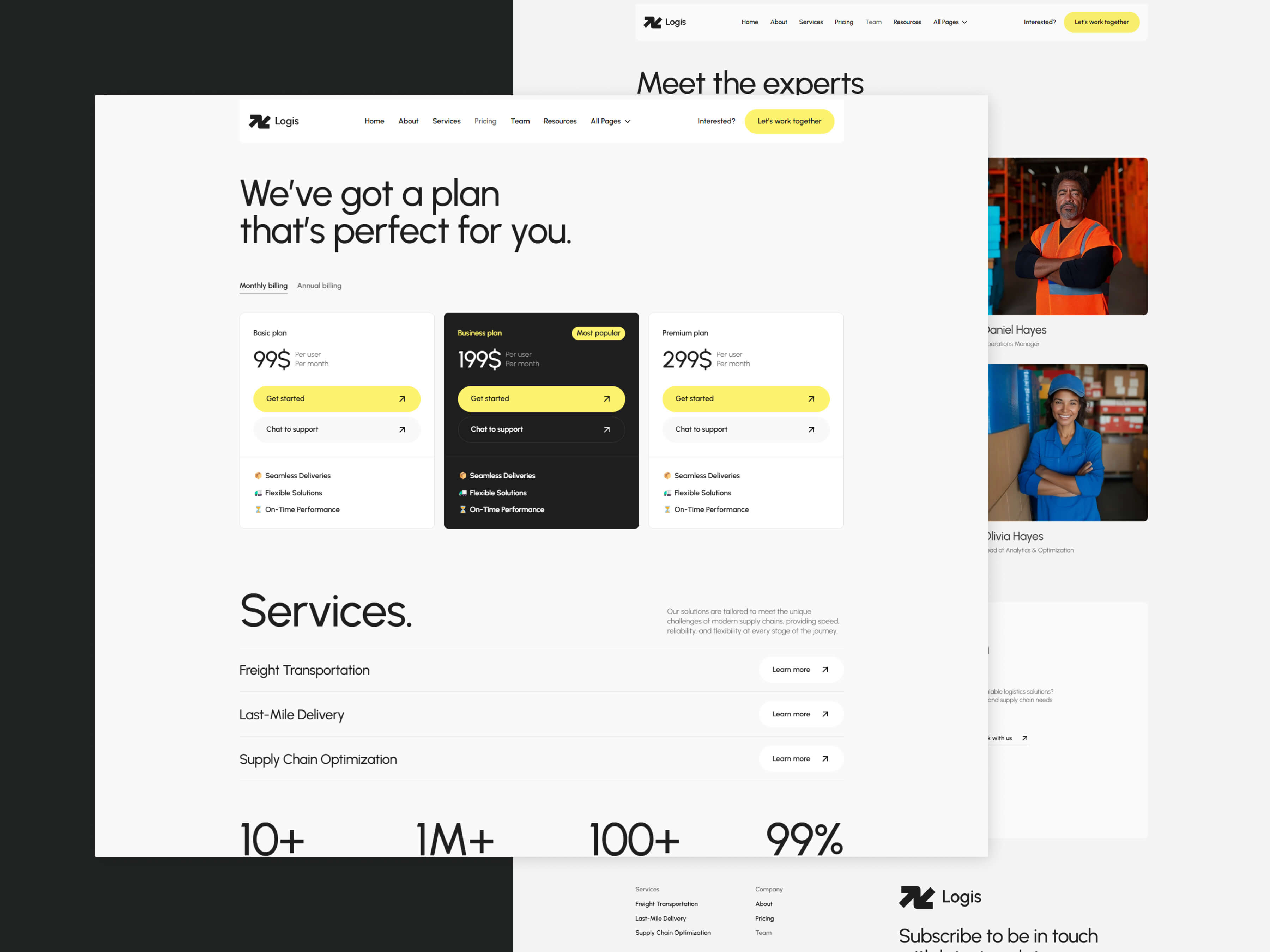 Screenshot 4 for Logis, a Framer Marketplace template by fourtwelve.